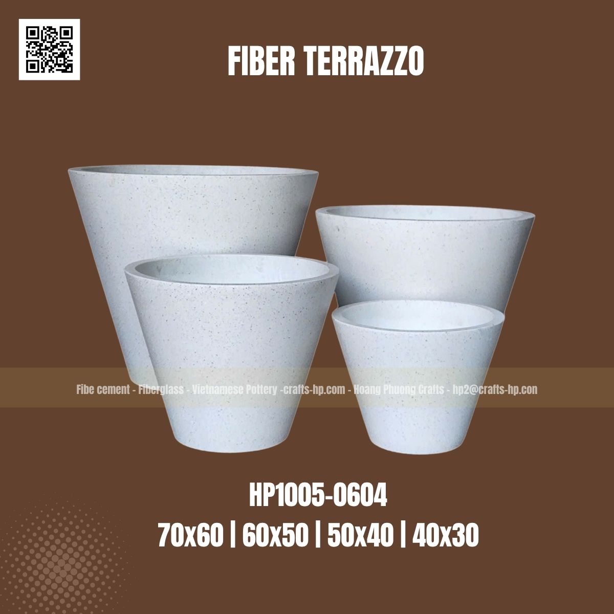 round fibre terrazzo pot HP1005-0604