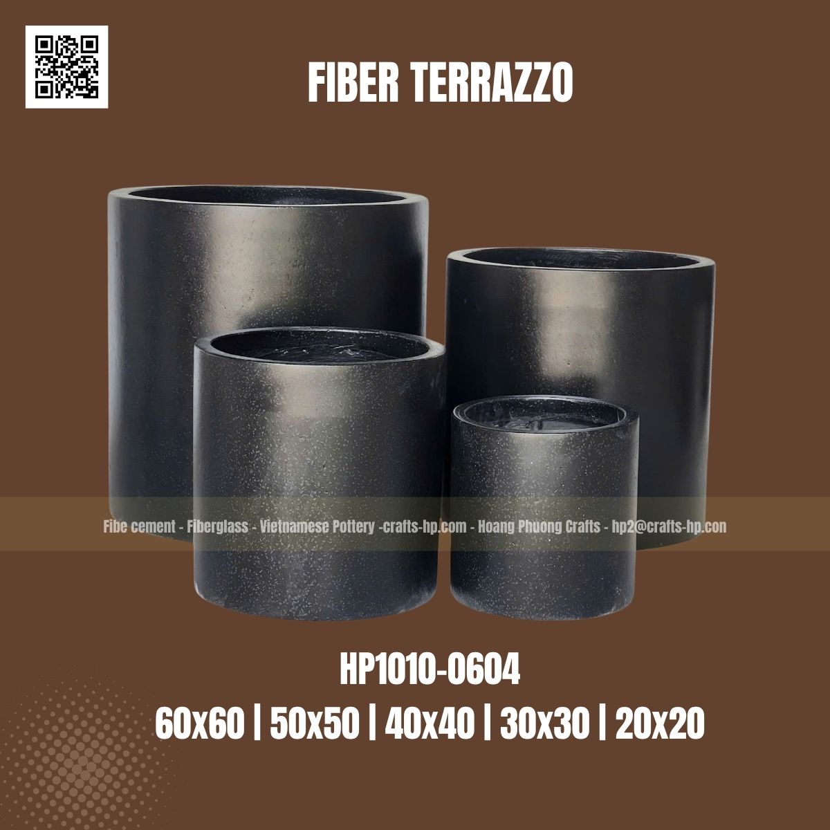 Cylinder fiber terrazzo pot HP1010-0604
