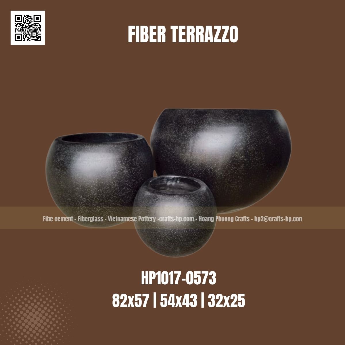 fiber terrazzo ball pot HP1017-0573