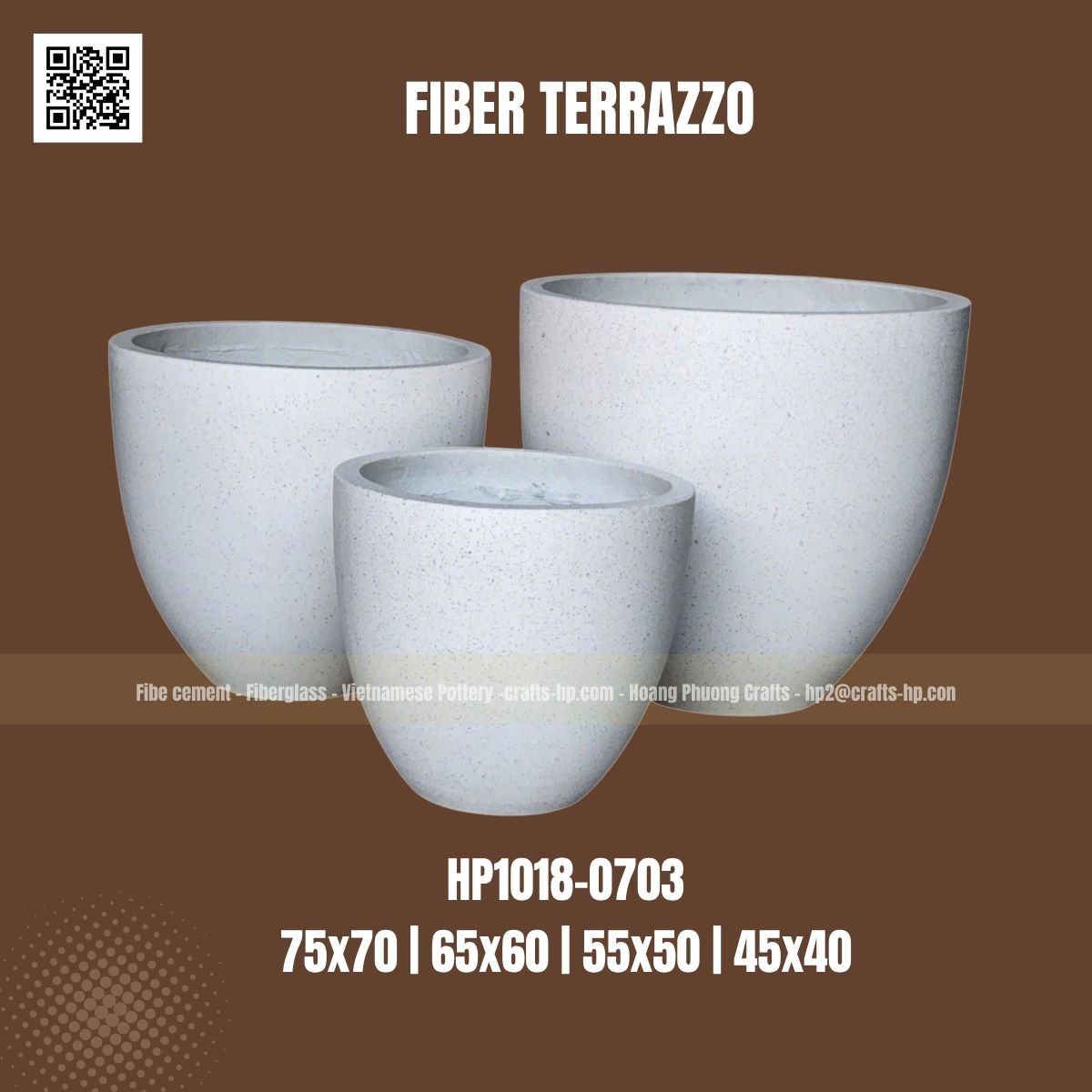 fiber terrazzo large egg HP1018-0703