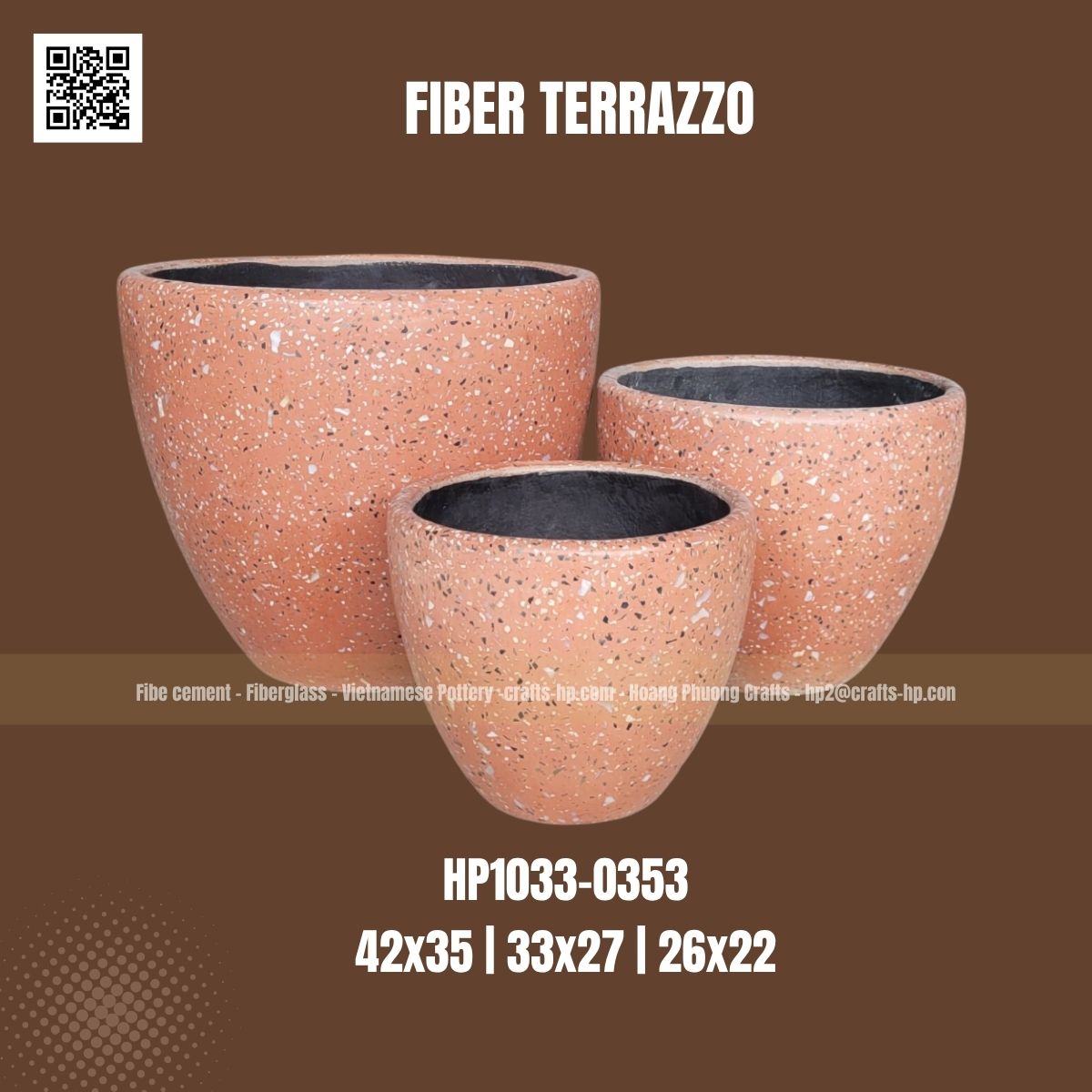 Fiber terrazzo small egg pot HP1033-0353