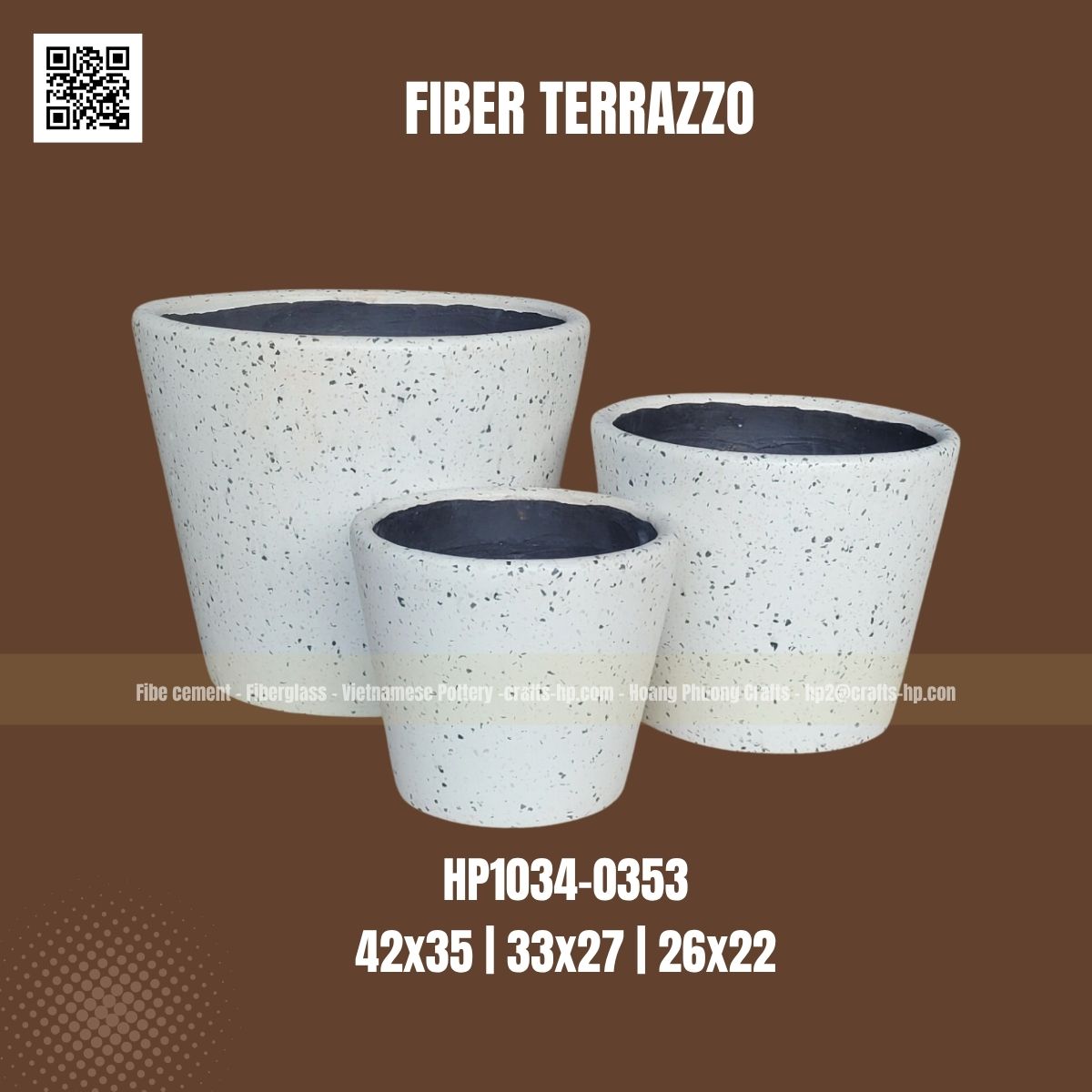 fiber terrazzo small cone pot HP1034-0353