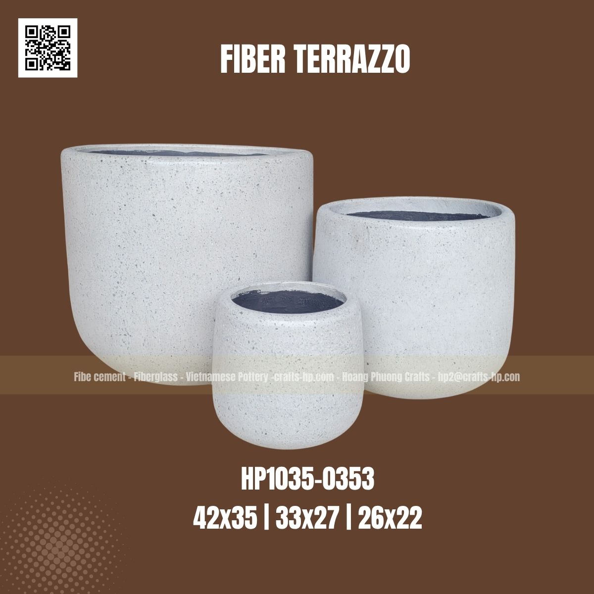 fiber terrazzo small round pot HP1035-0353
